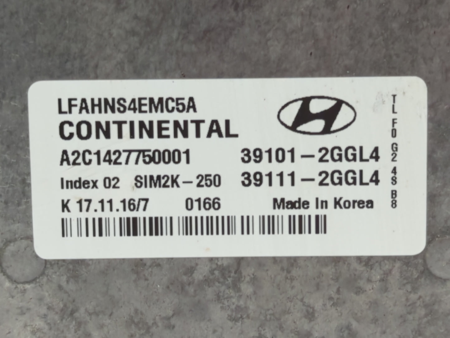 2015-2017 Hyundai Sonata PCM Engine Control Computer ECU ECM PCU OEM P/N:279700-4793 Fits Fits 2015 2016 2017 OEM Used Auto 