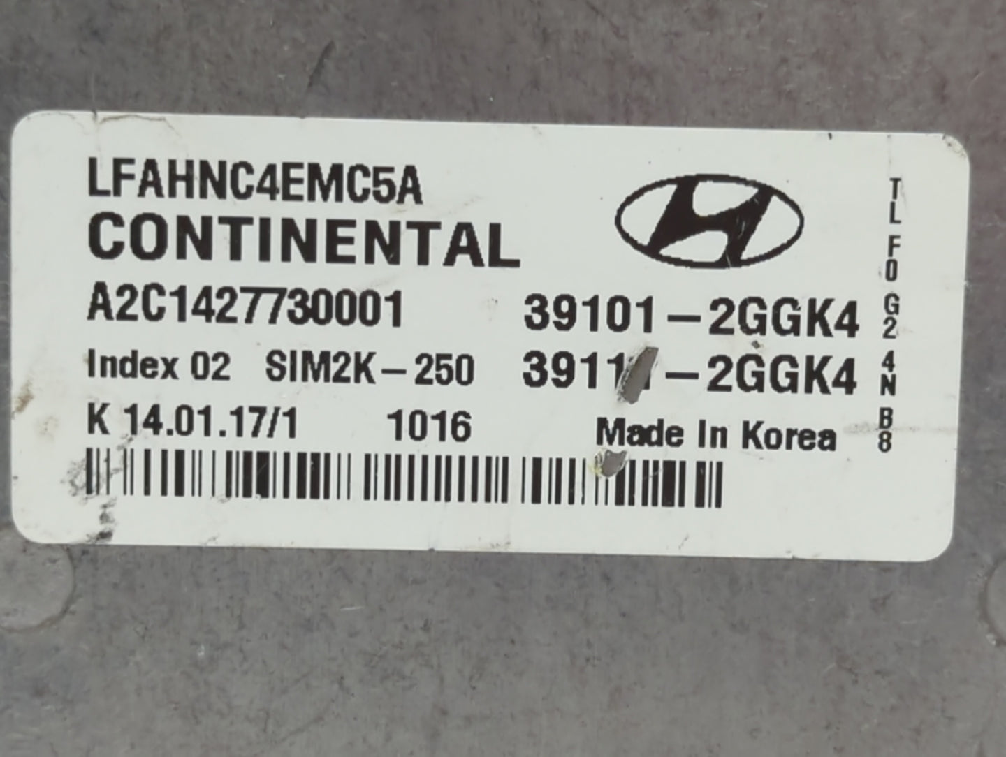2015-2017 Hyundai Sonata PCM Engine Control Computer ECU ECM PCU OEM P/N:39111-2GGK4 39101-2GGK4 Fits Fits 2015 2016 2017 OE