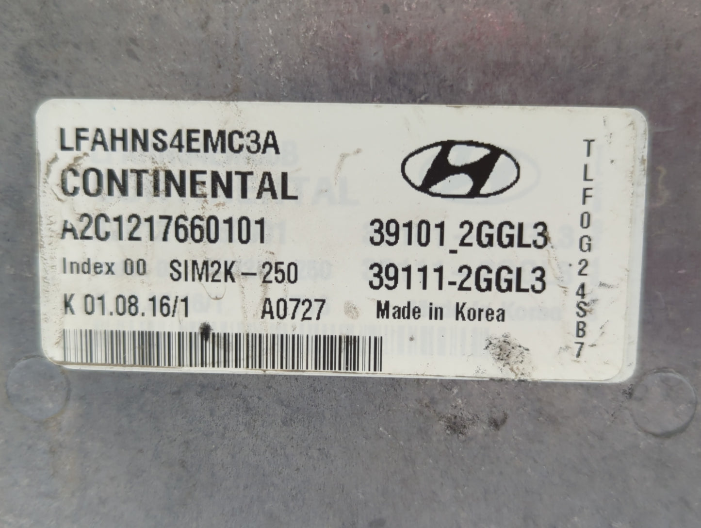 2015-2017 Hyundai Sonata PCM Engine Control Computer ECU ECM PCU OEM P/N:39101-2GGL3 Fits Fits 2015 2016 2017 OEM Used Auto 