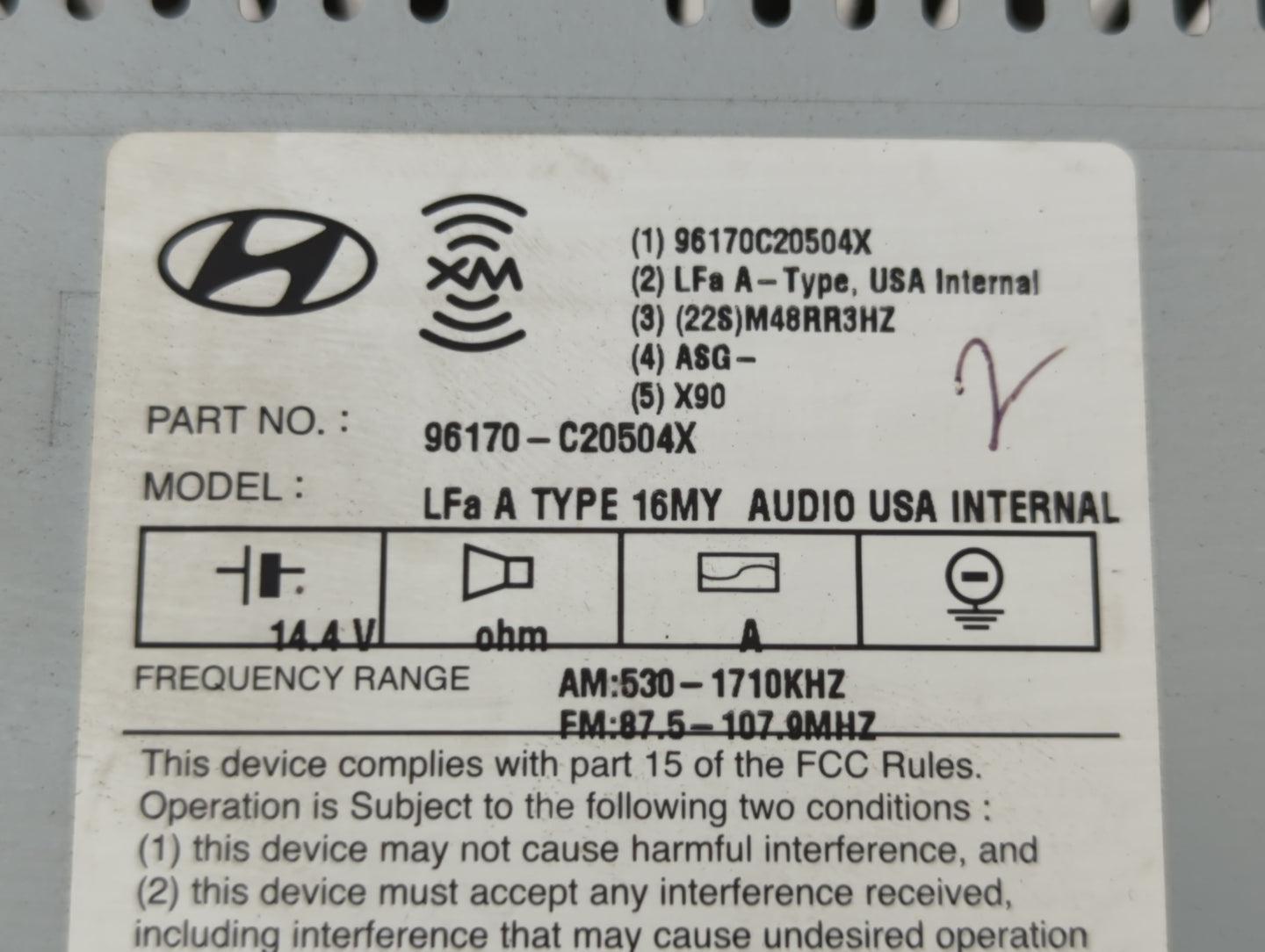 2016-2017 Hyundai Sonata Am Fm Cd Player Radio Receiver - Oemusedautoparts1.com