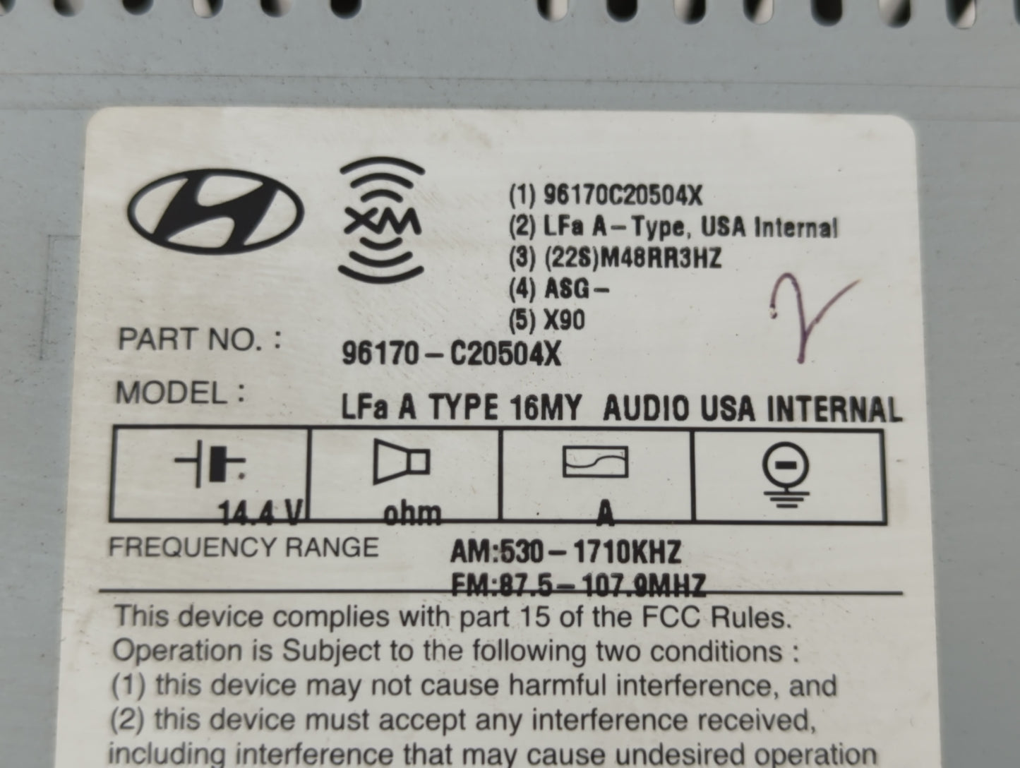 2016-2017 Hyundai Sonata Am Fm Cd Player Radio Receiver - Oemusedautoparts1.com
