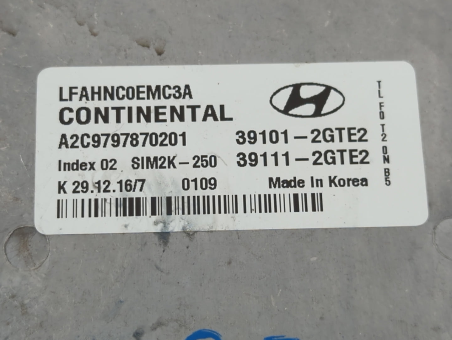 2015-2017 Hyundai Sonata PCM Engine Control Computer ECU ECM PCU OEM P/N:39111-2GTE2 39101-2GTE2 Fits Fits 2015 2016 2017 OE