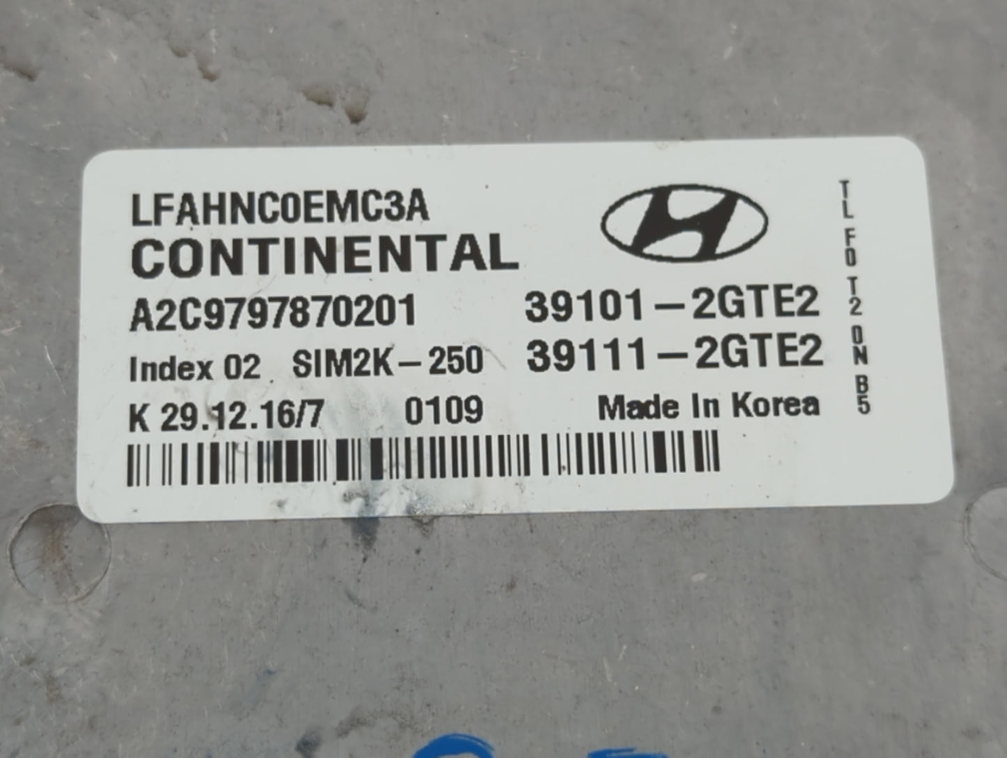 2015-2017 Hyundai Sonata PCM Engine Control Computer ECU ECM PCU OEM P/N:39111-2GTE2 39101-2GTE2 Fits Fits 2015 2016 2017 OE