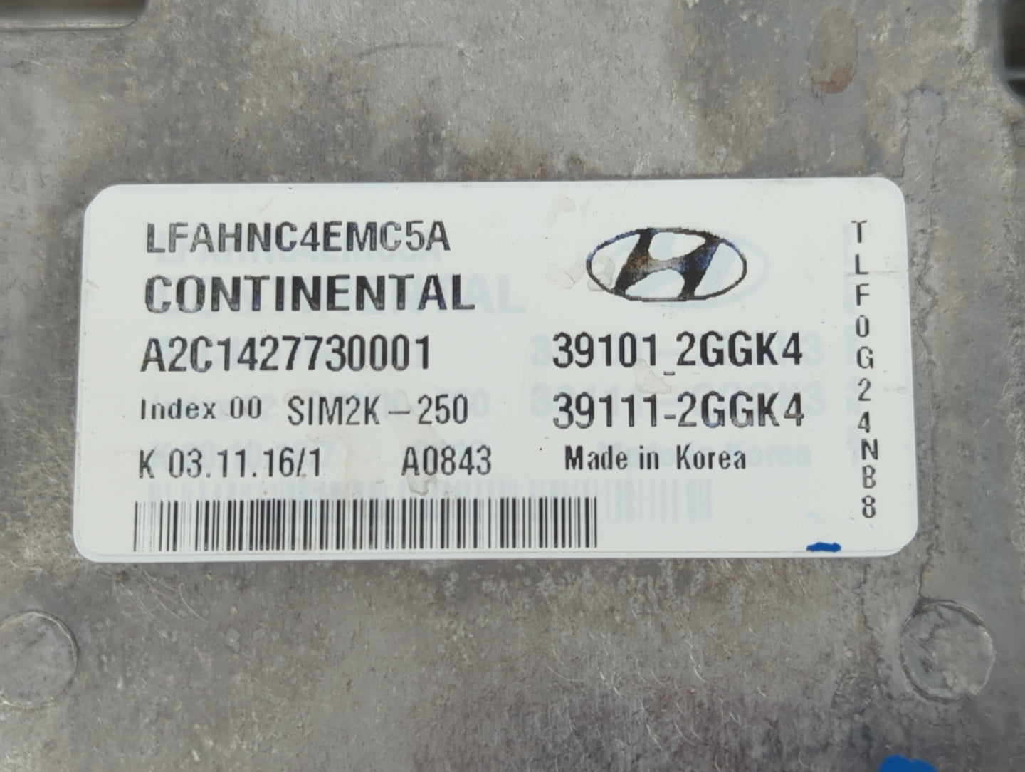 2015-2017 Hyundai Sonata PCM Engine Control Computer ECU ECM PCU OEM P/N:39111-2GGK4 39101-2GGK4 Fits Fits 2015 2016 2017 OE