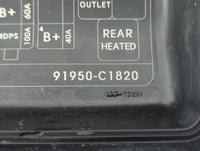 2016-2017 Hyundai Sonata Fusebox Fuse Box Panel Relay Module P/N:91950-C1820 Fits Fits 2016 2017 OEM Used Auto Parts - Oemus