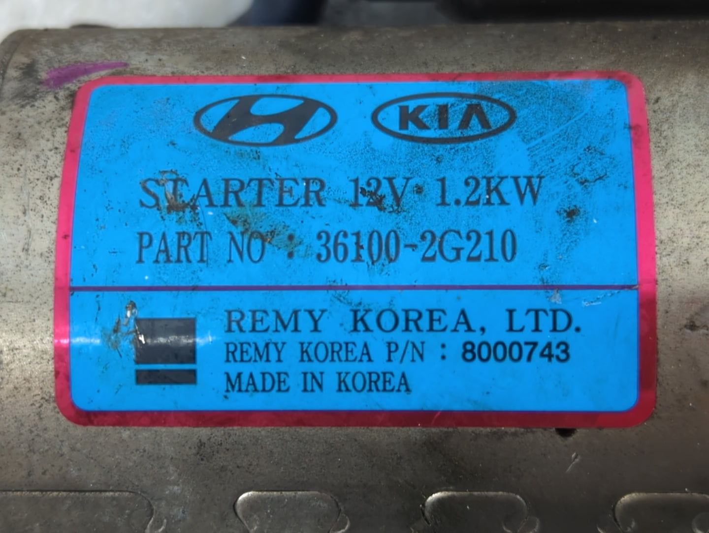 2015-2019 Hyundai Sonata Car Starter Motor Solenoid OEM P/N:8000743 36100-2G210 Fits Fits 2015 2016 2017 2018 2019 2020 OEM 