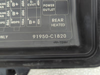 2016-2017 Hyundai Sonata Fusebox Fuse Box Panel Relay Module P/N:91950-C1820 Fits Fits 2016 2017 OEM Used Auto Parts - Oemus