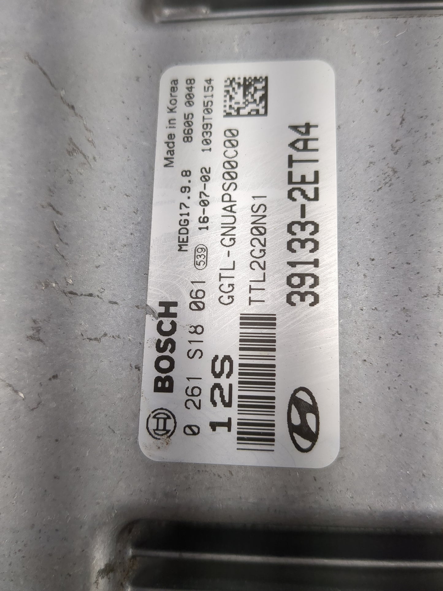2016-2018 Hyundai Tucson PCM Engine Control Computer ECU ECM PCU OEM P/N:39133-2ETA4 0261S18061 Fits Fits 2016 2017 2018 OEM
