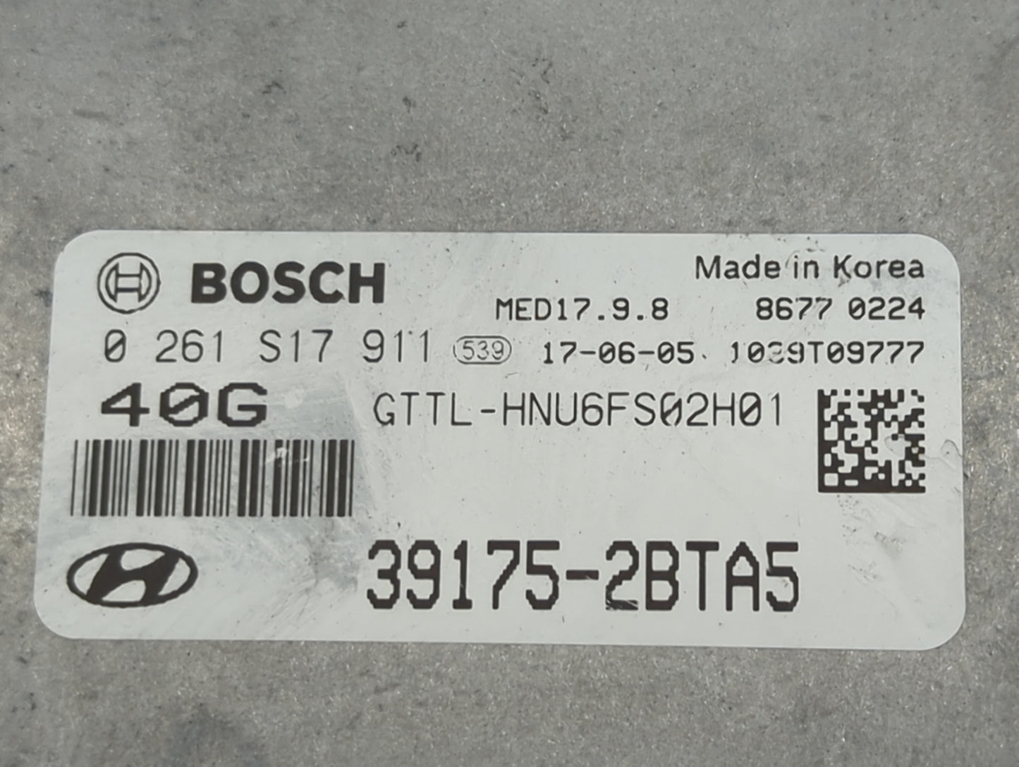 2016-2018 Hyundai Tucson PCM Engine Control Computer ECU ECM PCU OEM P/N:39175-2BTA5 0261S17911 Fits Fits 2016 2017 2018 OEM