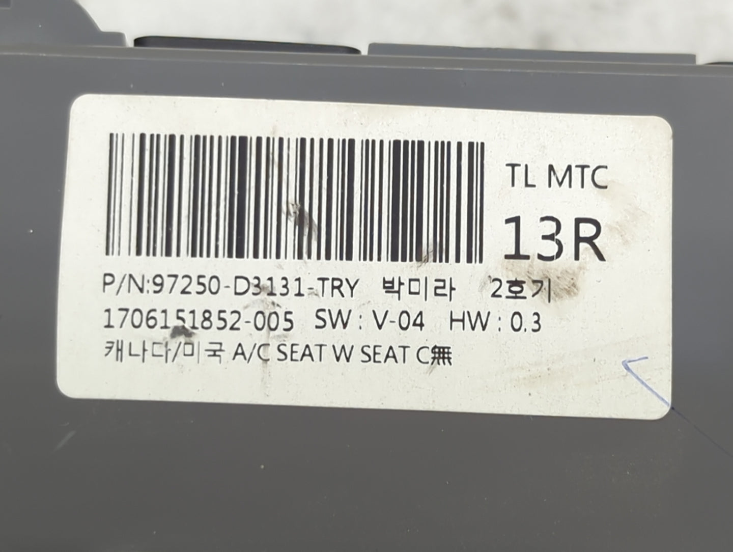 2016-2018 Hyundai Tucson Climate Control Module Temperature AC/Heater Replacement P/N:97250-D3131-TRY Fits Fits 2016 2017 20