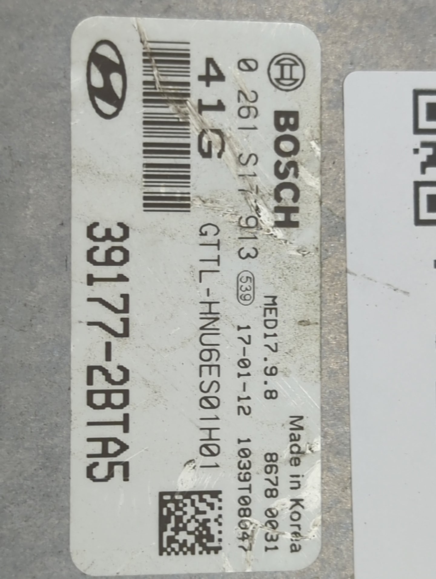 2016-2018 Hyundai Tucson PCM Engine Control Computer ECU ECM PCU OEM P/N:39177-2BTA5 0261S17913 Fits Fits 2016 2017 2018 OEM