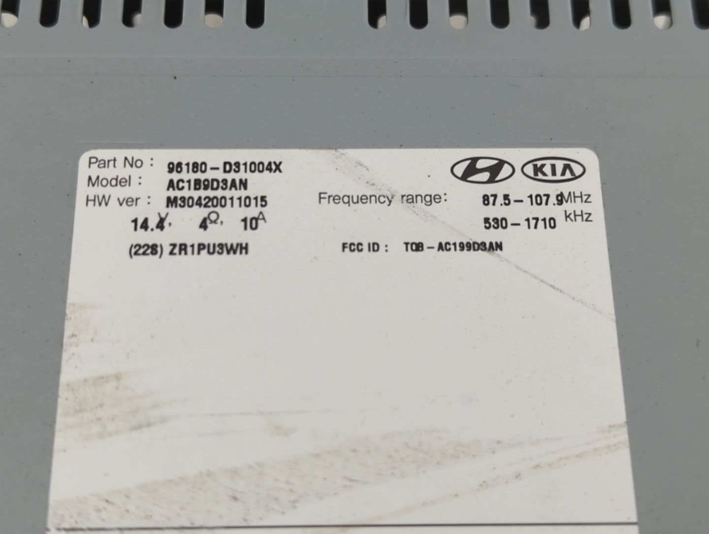 2016-2017 Hyundai Tucson Radio AM FM Cd Player Receiver Replacement P/N:96180-D31004X AC1B9D3AN, TQ8-AC199D3AN Fits Fits 201