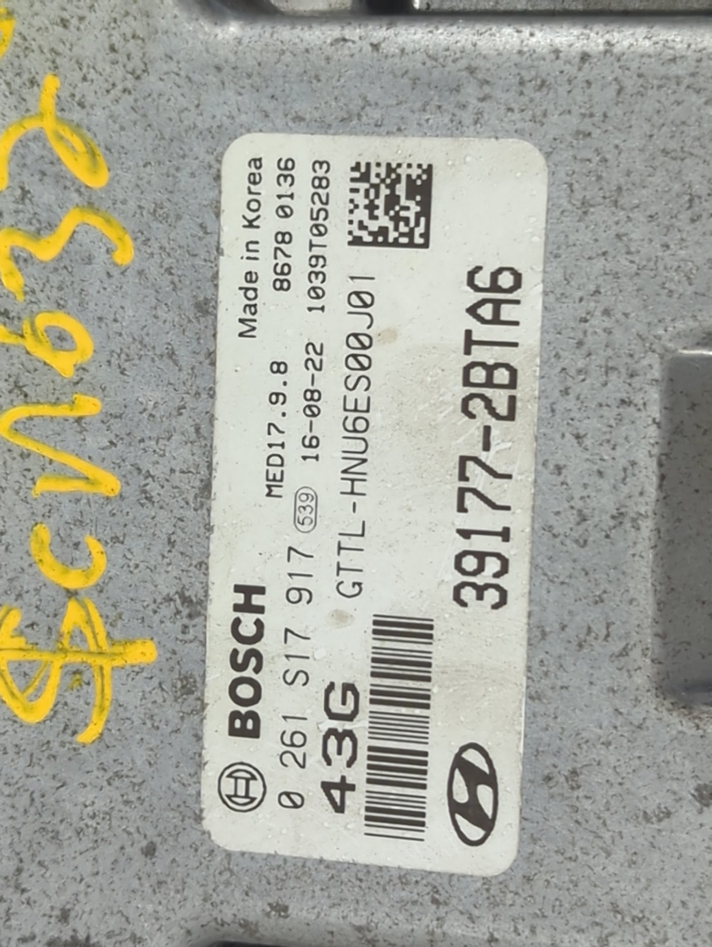 2016-2018 Hyundai Tucson PCM Engine Control Computer ECU ECM PCU OEM P/N:39177-2BTA6 0 261 S17 917 Fits Fits 2016 2017 2018 