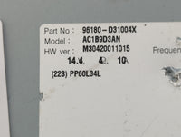 2016-2017 Hyundai Tucson Radio AM FM Cd Player Receiver Replacement P/N:96180-D31004X Fits Fits 2016 2017 OEM Used Auto Part