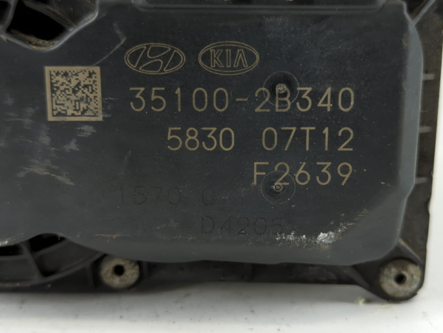 2016-2018 Hyundai Tucson Throttle Body P/N:35100-2B340 Fits Fits 2015 2016 2017 2018 2019 2020 2021 2022 OEM Used Auto Parts