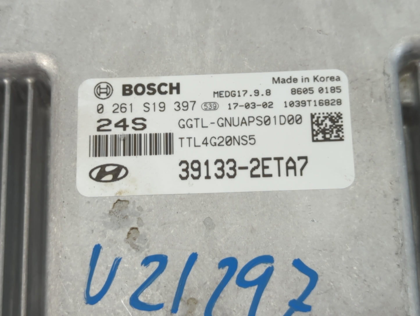 2016-2018 Hyundai Tucson PCM Engine Control Computer ECU ECM PCU OEM P/N:0 261 S19 397 39133-2ETA7 Fits Fits 2016 2017 2018 