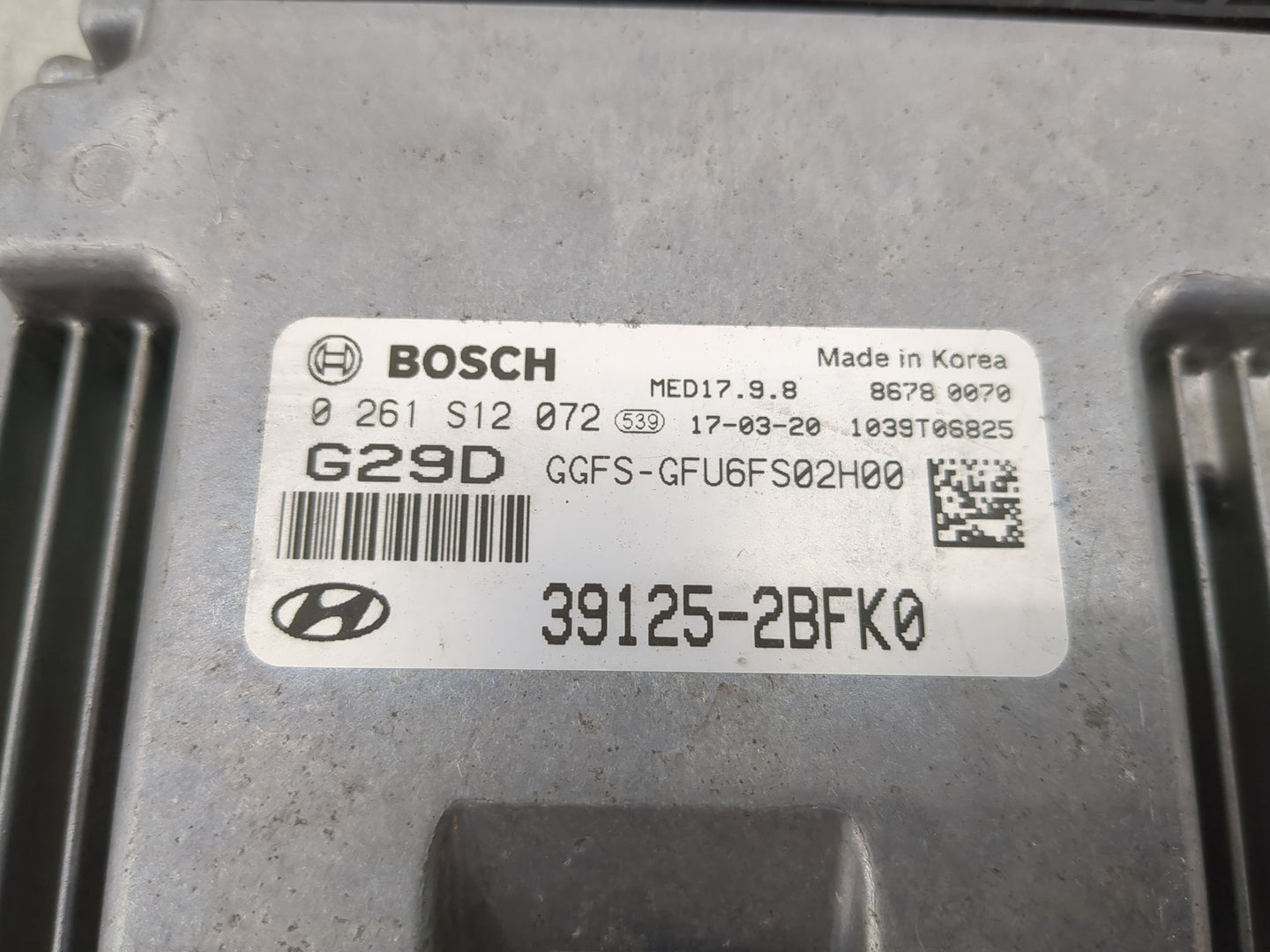 2016-2017 Hyundai Veloster PCM Engine Control Computer ECU ECM PCU OEM P/N:39125-2BFK0 0261S12072, G29D Fits Fits 2016 2017 