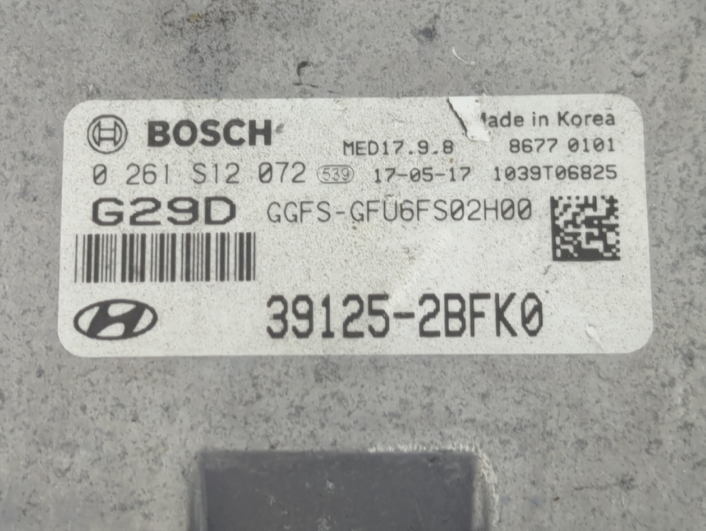 2016-2017 Hyundai Veloster PCM Engine Control Computer ECU ECM PCU OEM P/N:0 261 S12 072 39125-2BFK0 Fits Fits 2016 2017 OEM
