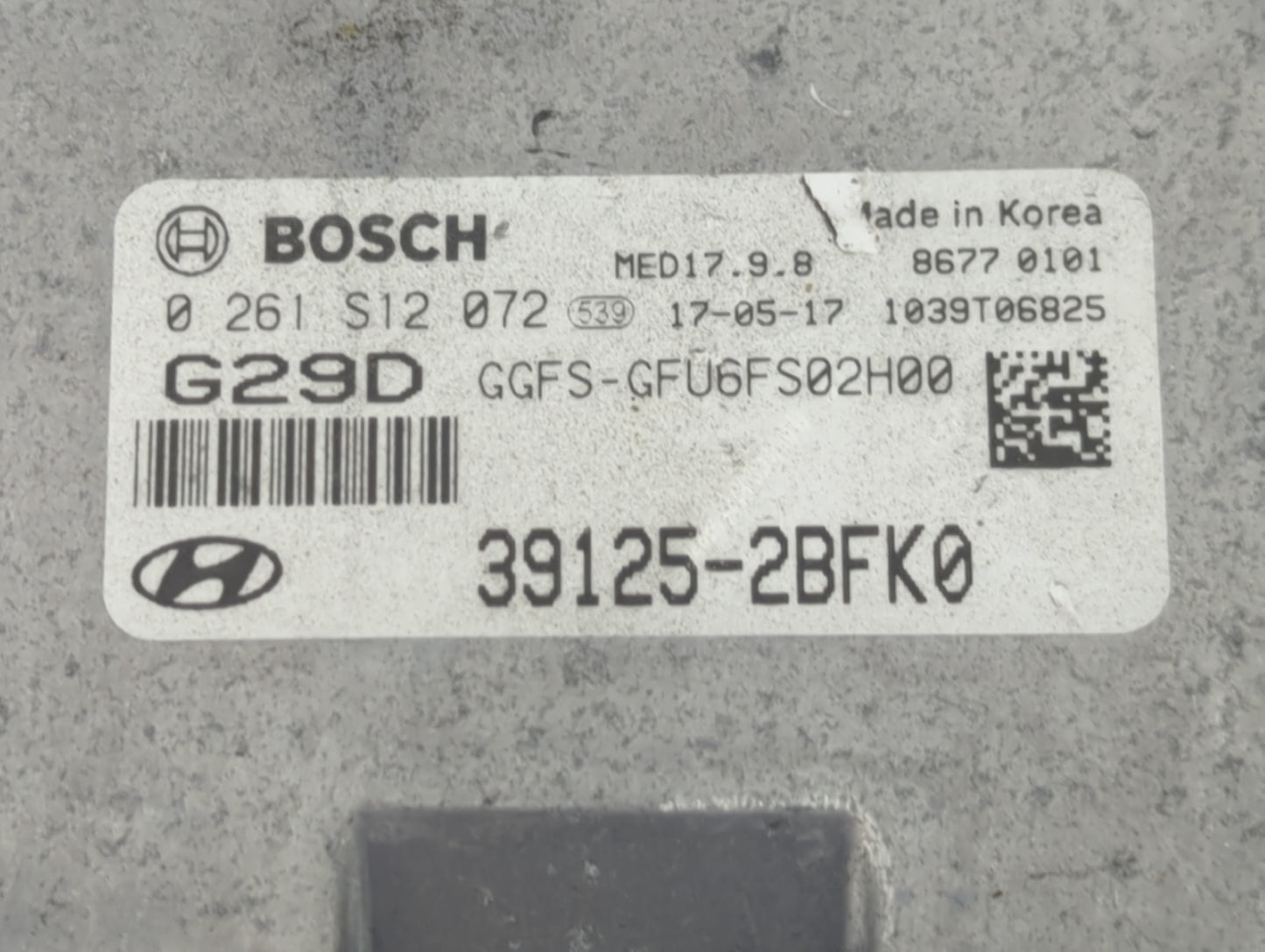 2016-2017 Hyundai Veloster PCM Engine Control Computer ECU ECM PCU OEM P/N:0 261 S12 072 39125-2BFK0 Fits Fits 2016 2017 OEM