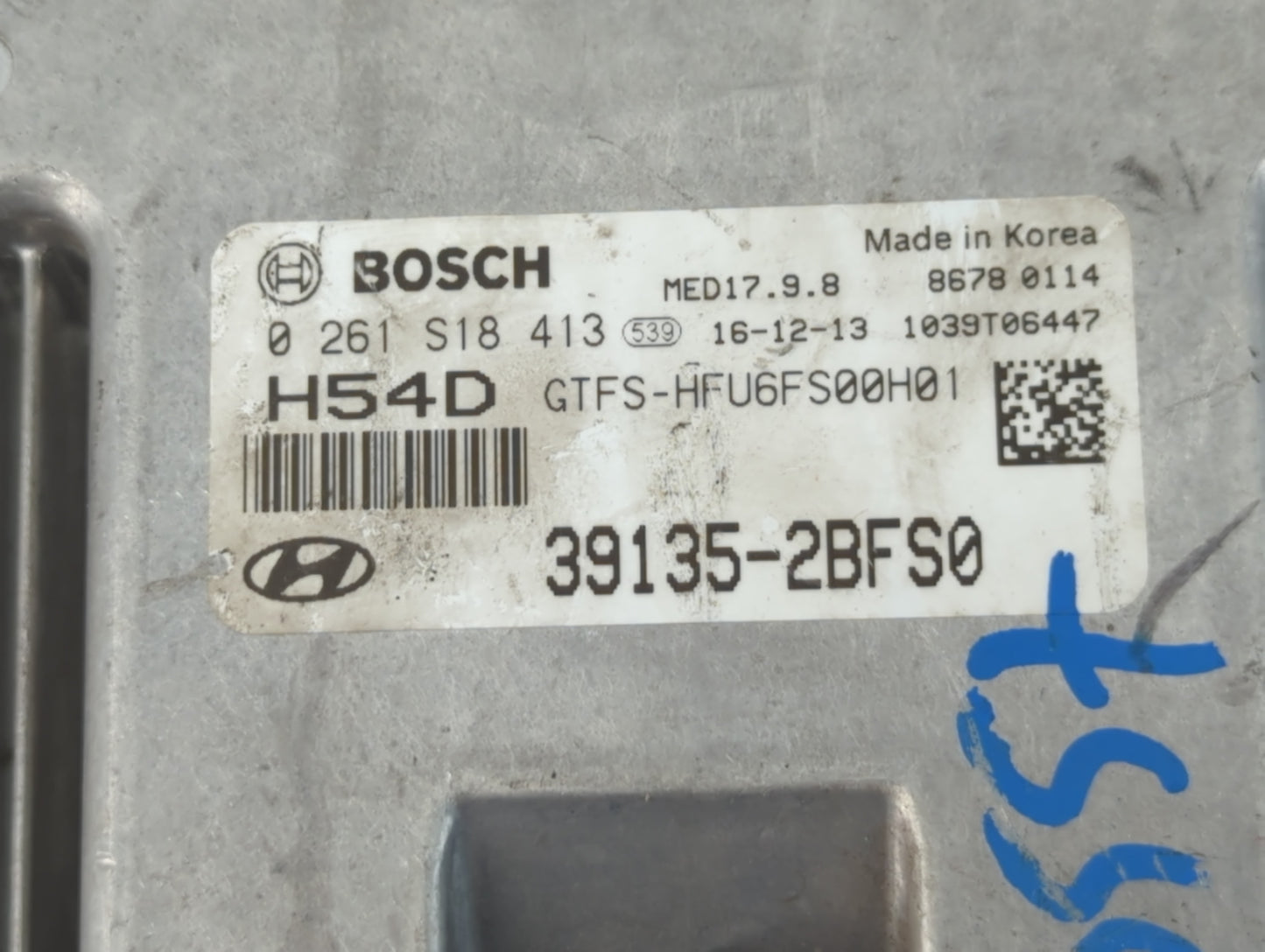2017 Hyundai Veloster PCM Engine Control Computer ECU ECM PCU OEM P/N:39135-2BFS0 Fits OEM Used Auto Parts - Oemusedautopart