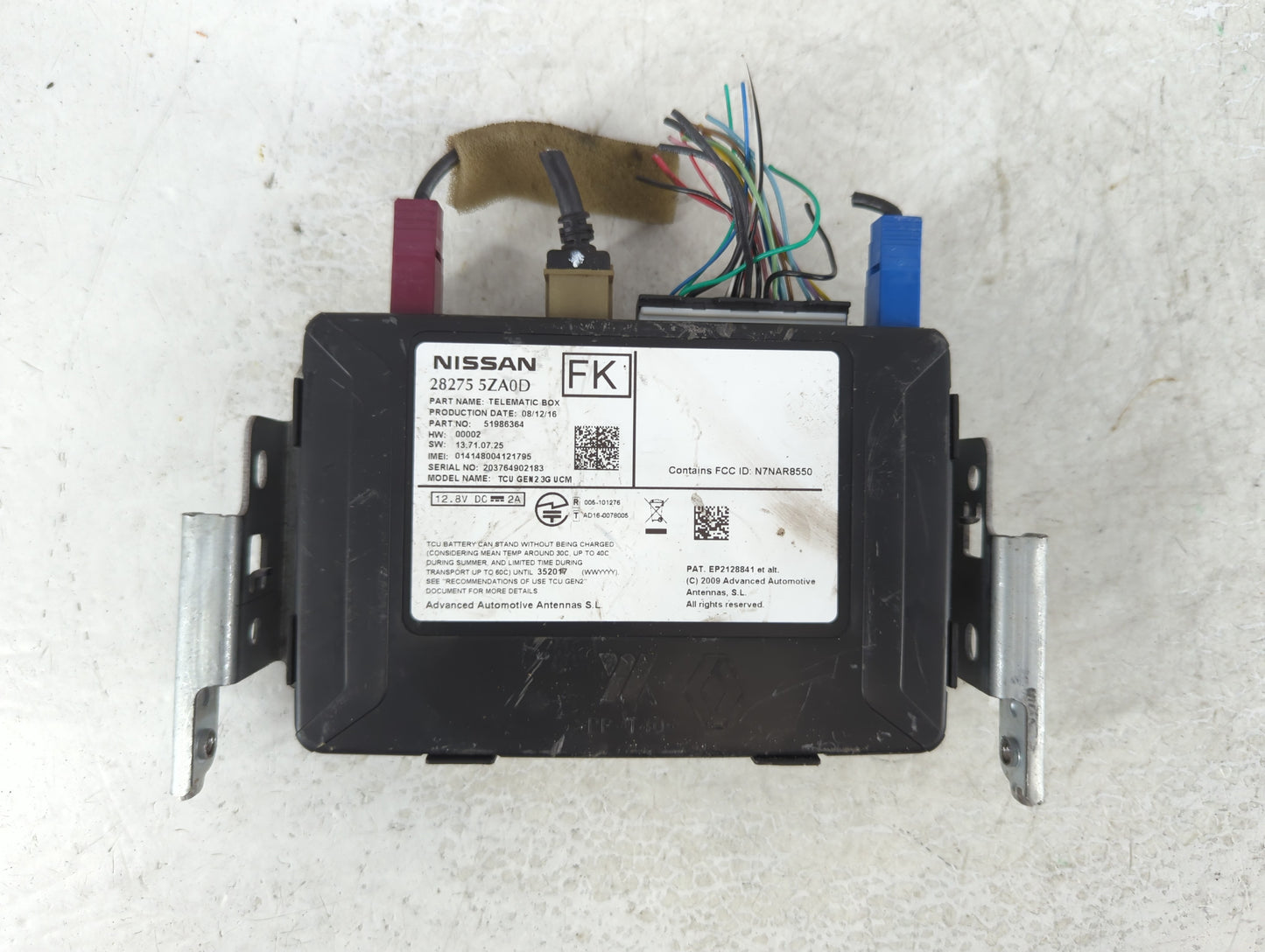 2016-2017 Infiniti Q50 Telematics Control Module 28275 5za0d - Oemusedautoparts1.com