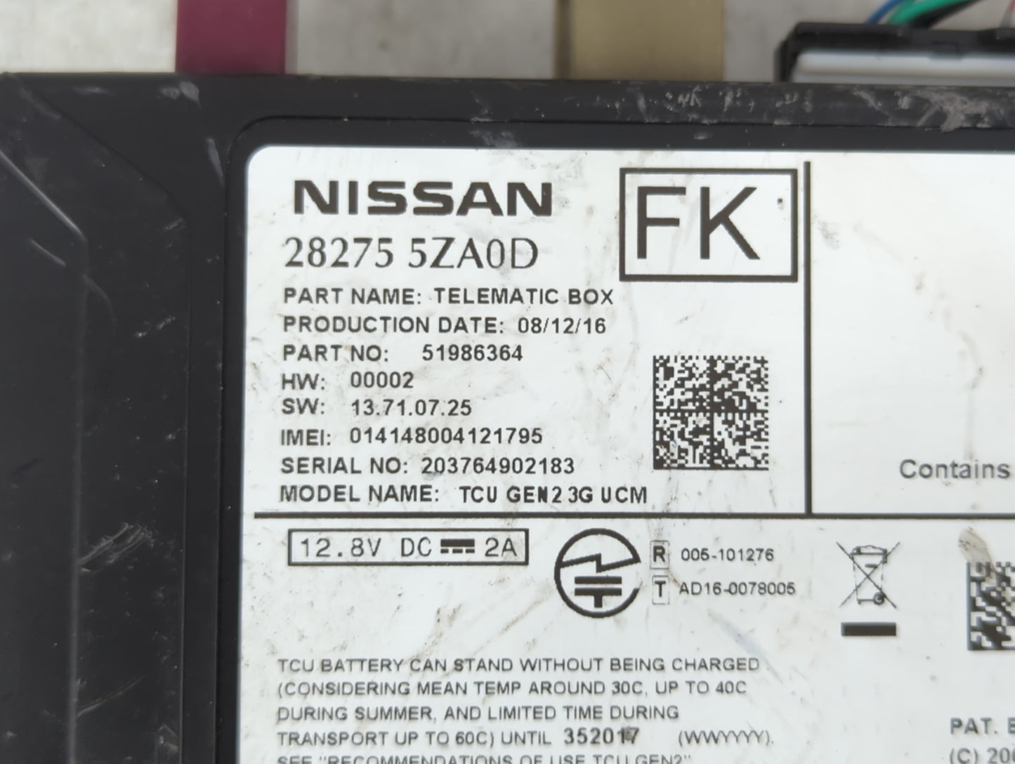 2016-2017 Infiniti Q50 Telematics Control Module 28275 5za0d - Oemusedautoparts1.com
