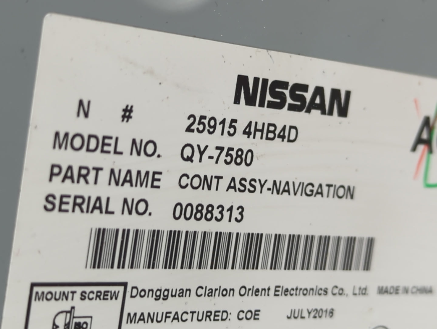 2015-2020 Infiniti Q50 Radio AM FM Cd Player Receiver Replacement P/N:25915 4HB4D Fits Fits 2015 2016 2017 2018 2019 2020 OE