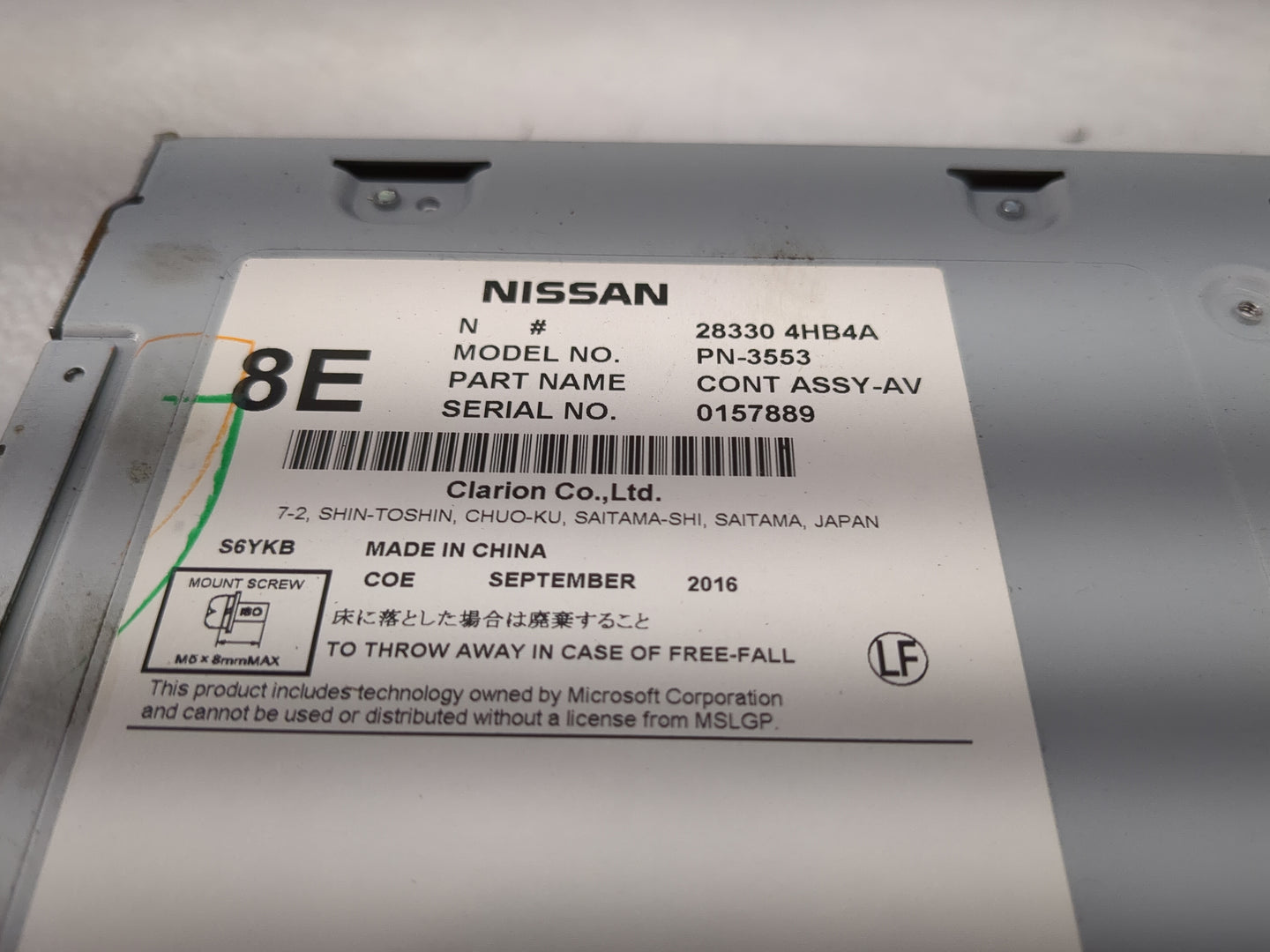 2016-2018 Infiniti Q50 Radio AM FM Cd Player Receiver Replacement P/N:28330 4HB4A PN-3553 Fits Fits 2016 2017 2018 2019 2020