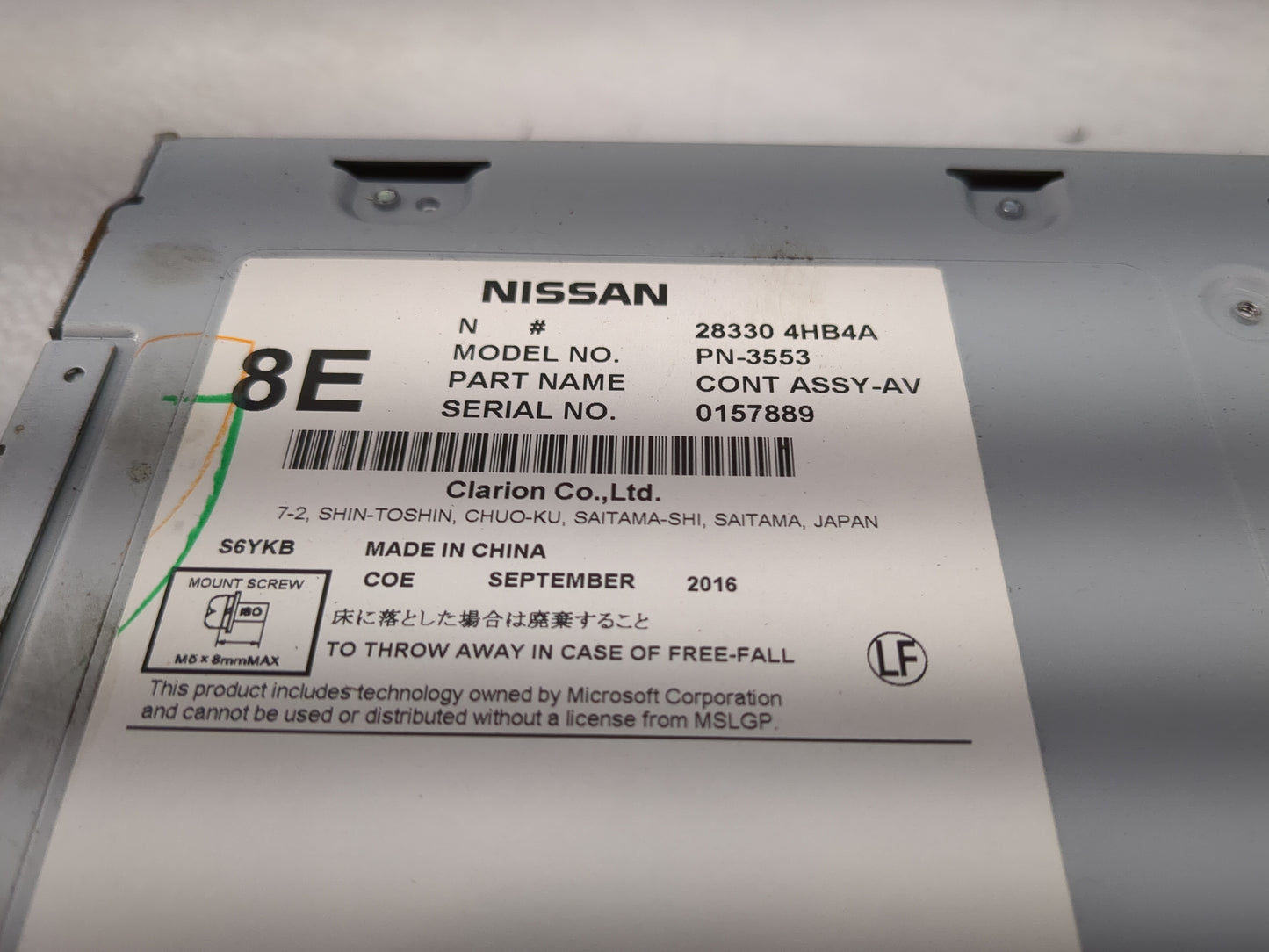 2016-2018 Infiniti Q50 Radio AM FM Cd Player Receiver Replacement P/N:28330 4HB4A PN-3553 Fits Fits 2016 2017 2018 2019 2020