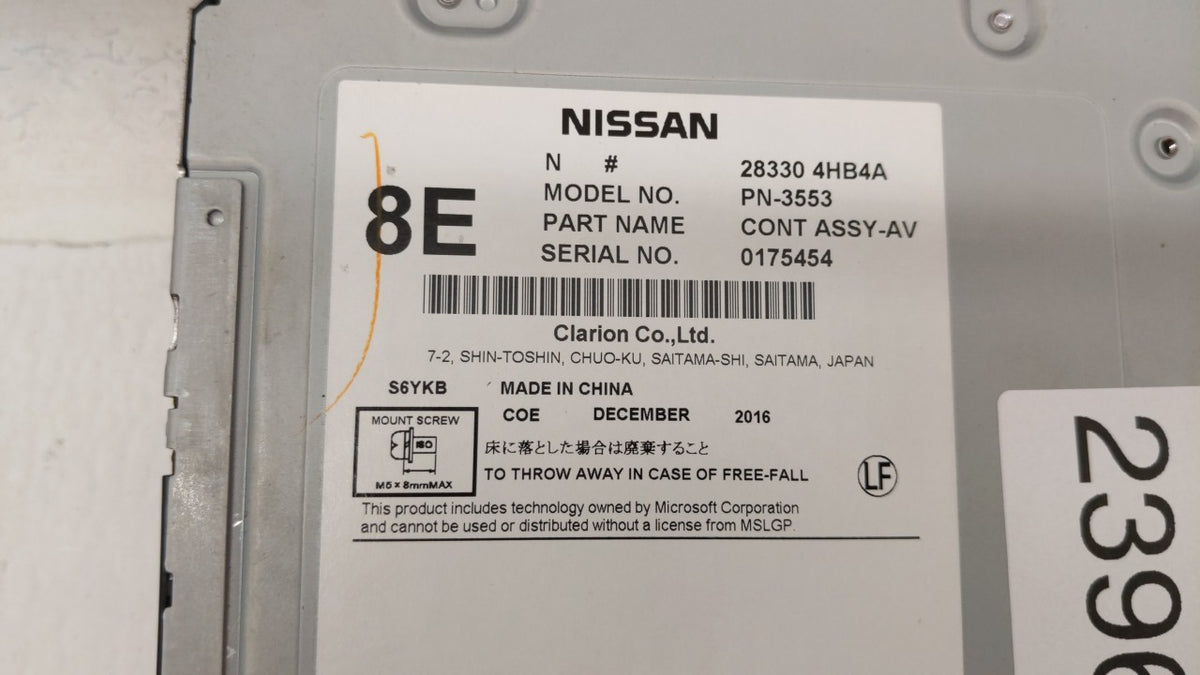 2016-2018 Infiniti Q50 Am Fm Cd Player Radio Receiver 239684 - Oemusedautoparts1.com