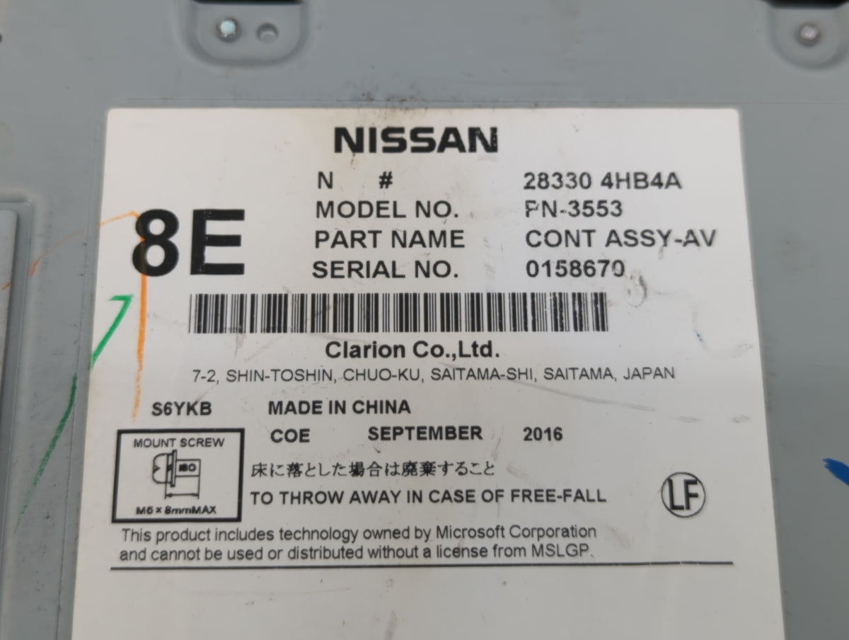 2016-2018 Infiniti Q50 Am Fm Cd Player Radio Receiver 577407 - Oemusedautoparts1.com