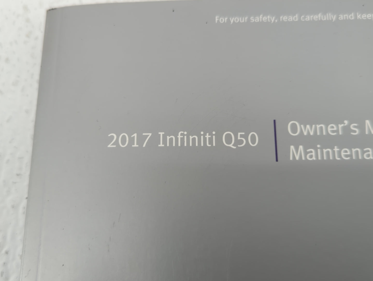 2017 Infiniti Q50 Owners Manual Book Guide OEM Used Auto Parts - Oemusedautoparts1.com