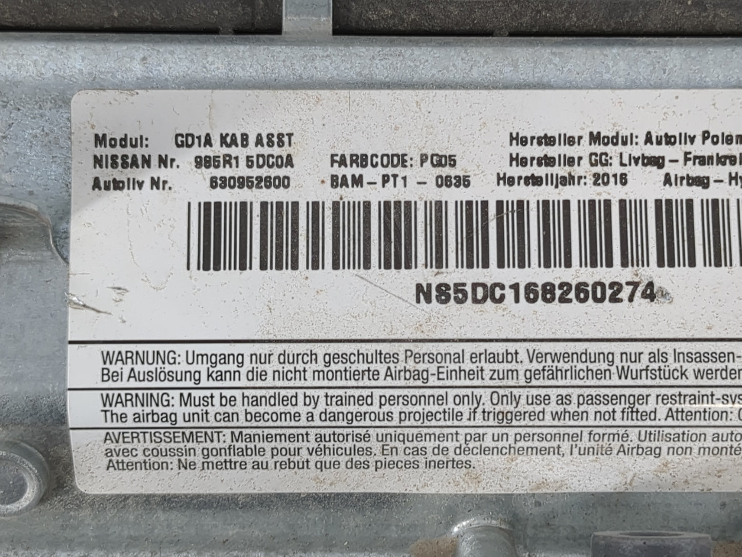 2017-2019 Infiniti Qx30 Air Bag Driver Left Knee OEM P/N:996R15DC0A Fits Fits 2017 2018 2019 OEM Used Auto Parts - Oemusedau