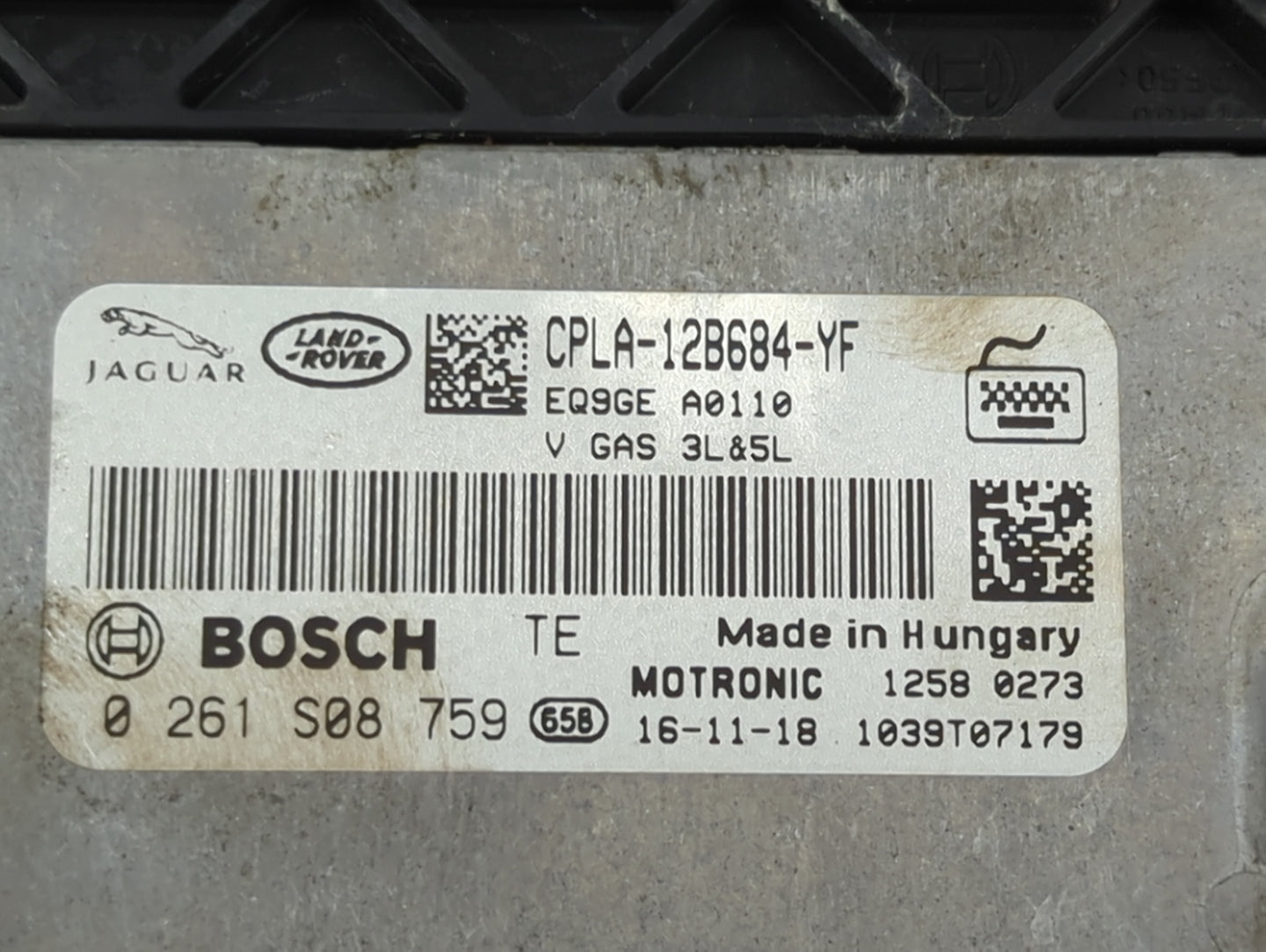 2017 Jaguar F-Pace PCM Engine Control Computer ECU ECM PCU OEM P/N:CPLA-12B684-YF 0261S08759 Fits OEM Used Auto Parts - Oemu