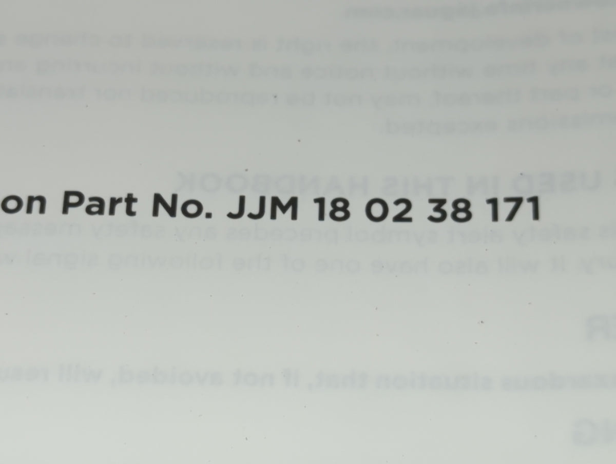 2017 Jaguar F-Pace Owners Manual Book Guide P/N:JJM1802 38171 OEM Used Auto Parts - Oemusedautoparts1.com
