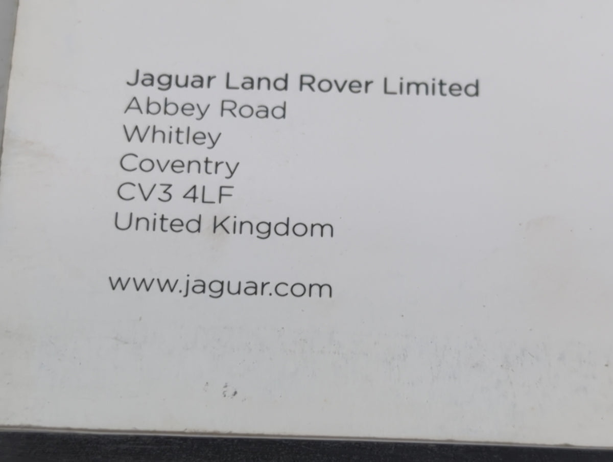 2017 Jaguar F-Pace Owners Manual Book Guide P/N:JJM1802 38171 OEM Used Auto Parts - Oemusedautoparts1.com