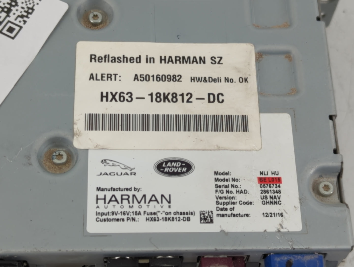 2017-2018 Jaguar Xe Radio AM FM Cd Player Receiver Replacement P/N:HX63-18K812-DC Fits Fits 2016 2017 2018 2019 OEM Used Aut