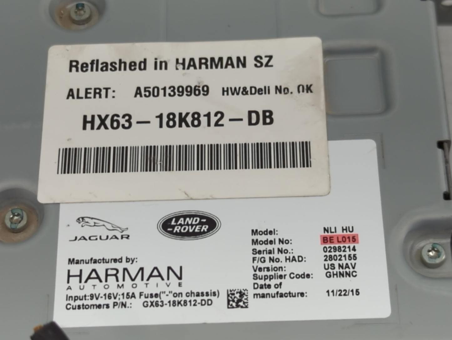 2017-2018 Jaguar Xe Radio AM FM Cd Player Receiver Replacement P/N:HX63-18K812-DB A50139969 Fits Fits 2016 2017 2018 2019 OE
