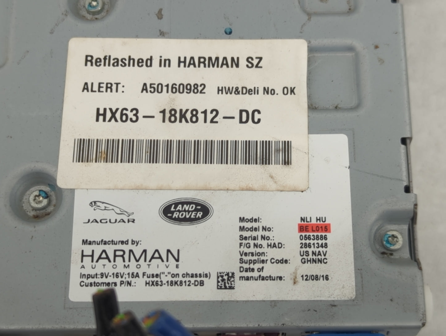 2017-2018 Jaguar Xe Radio AM FM Cd Player Receiver Replacement P/N:HX63-18K812-DC HX63-18K812-DB Fits Fits 2016 2017 2018 20