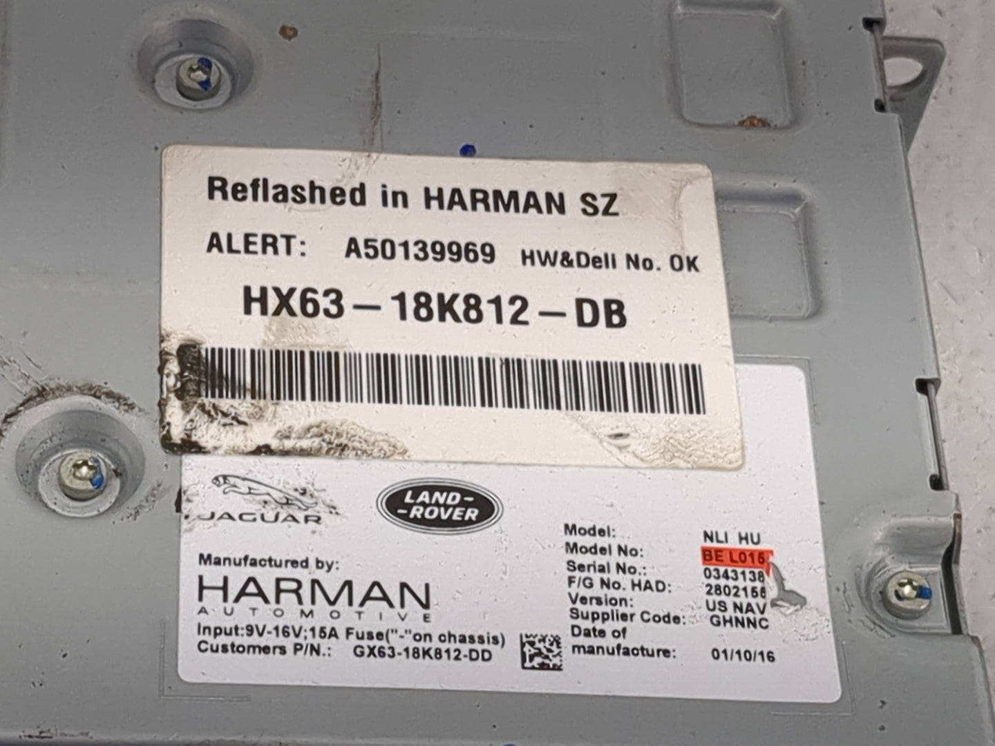 2017-2018 Jaguar Xe Radio AM FM Cd Player Receiver Replacement P/N:HX63-18K812-DB GX63-18K812-DD Fits Fits 2016 2017 2018 20