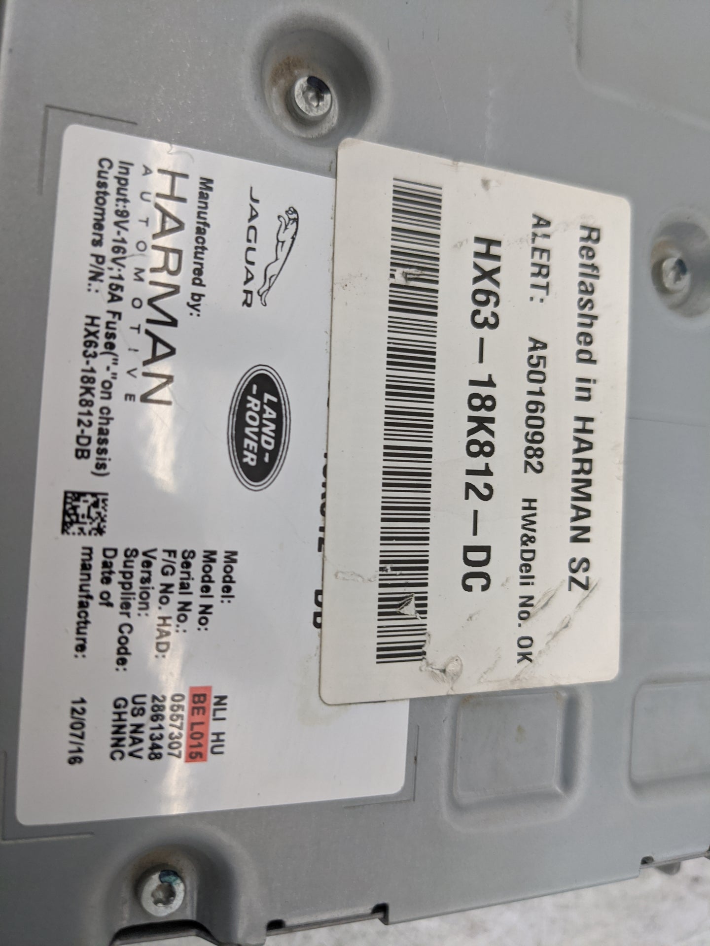 2017-2018 Jaguar Xe Radio AM FM Cd Player Receiver Replacement P/N:HX63-18K812-DC A50160982 Fits Fits 2016 2017 2018 2019 OE