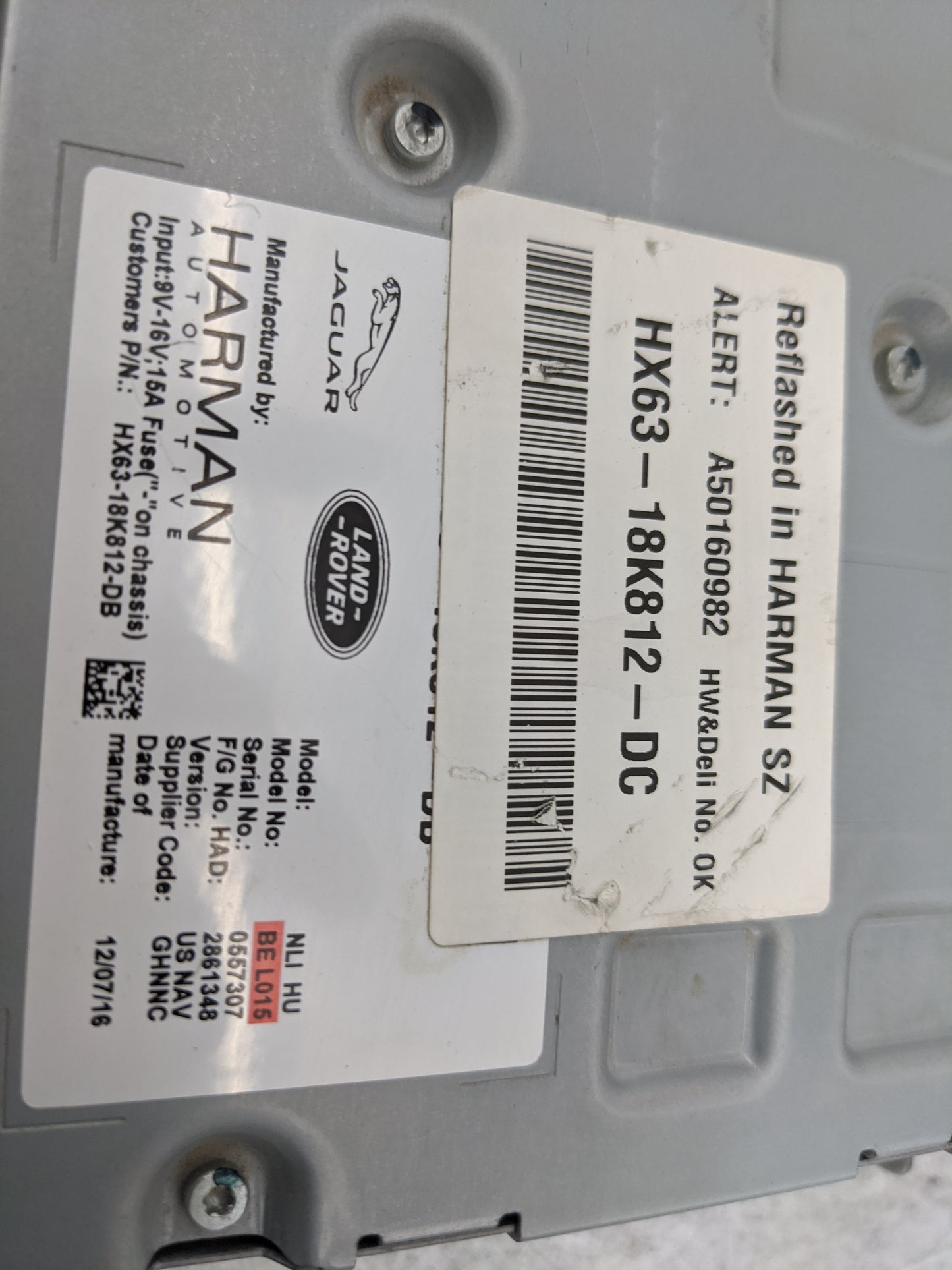 2017-2018 Jaguar Xe Radio AM FM Cd Player Receiver Replacement P/N:HX63-18K812-DC A50160982 Fits Fits 2016 2017 2018 2019 OE