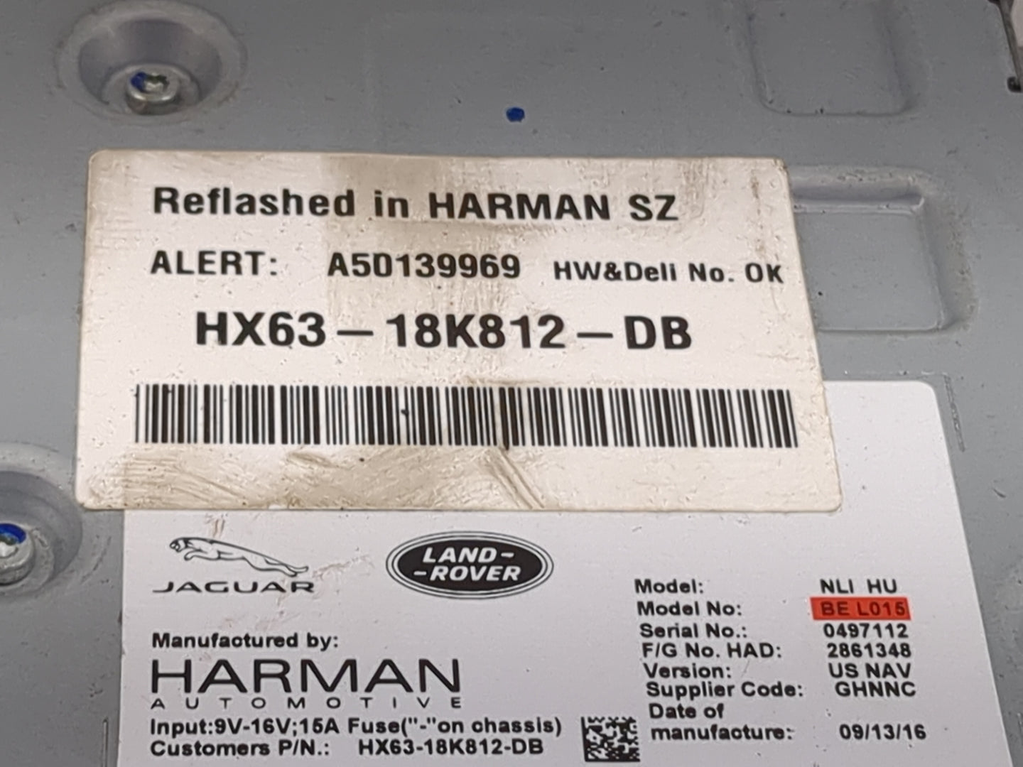 2017-2018 Jaguar Xe Radio AM FM Cd Player Receiver Replacement P/N:HX63-18K812-DB A50139969, 2861348 Fits Fits 2016 2017 201