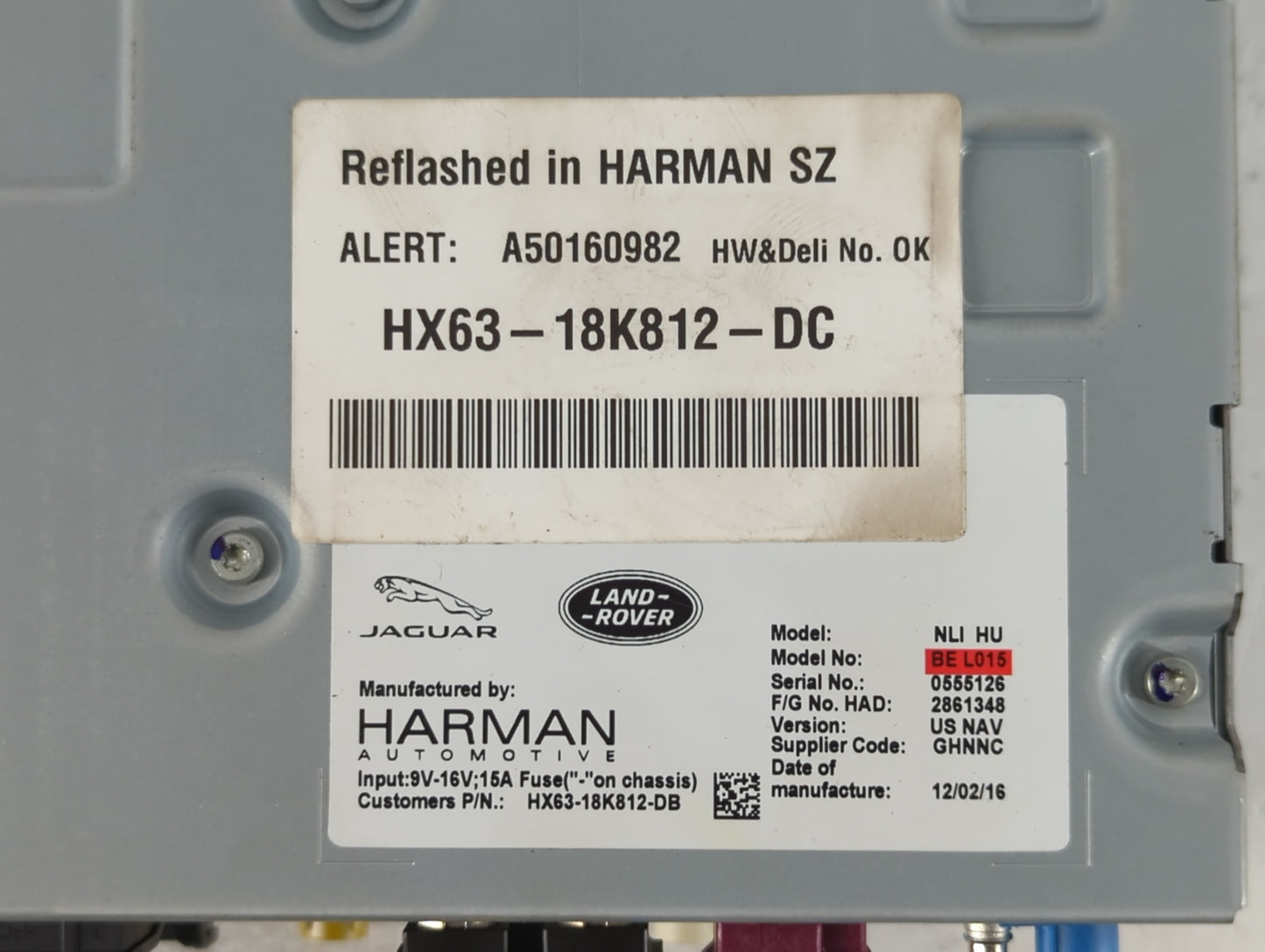 2017-2018 Jaguar Xe Radio AM FM Cd Player Receiver Replacement P/N:HX63-18K812-DC Fits Fits 2016 2017 2018 2019 OEM Used Aut