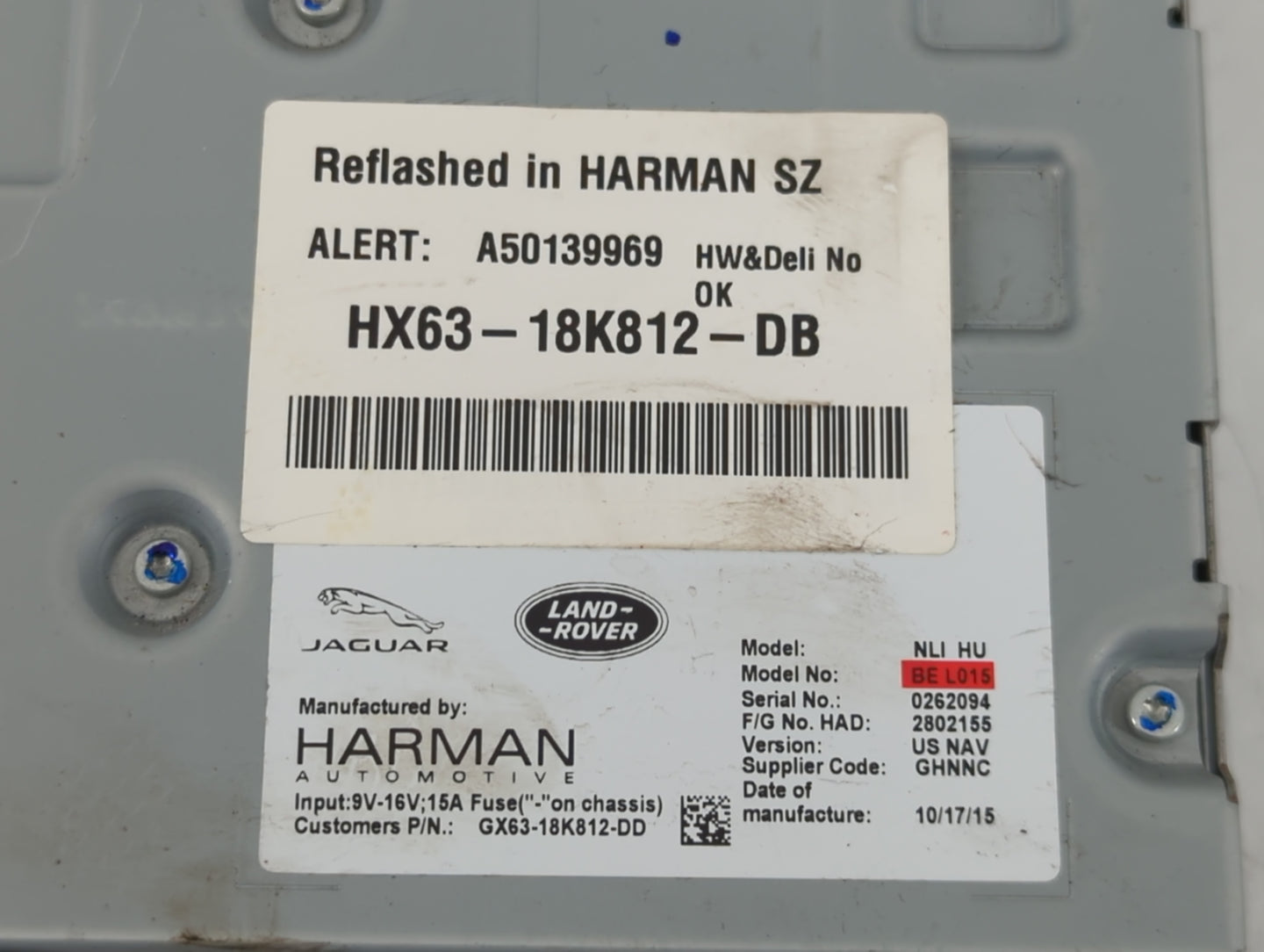 2017-2018 Jaguar Xe Radio AM FM Cd Player Receiver Replacement P/N:HX63-18K812-DB Fits Fits 2016 2017 2018 2019 OEM Used Aut