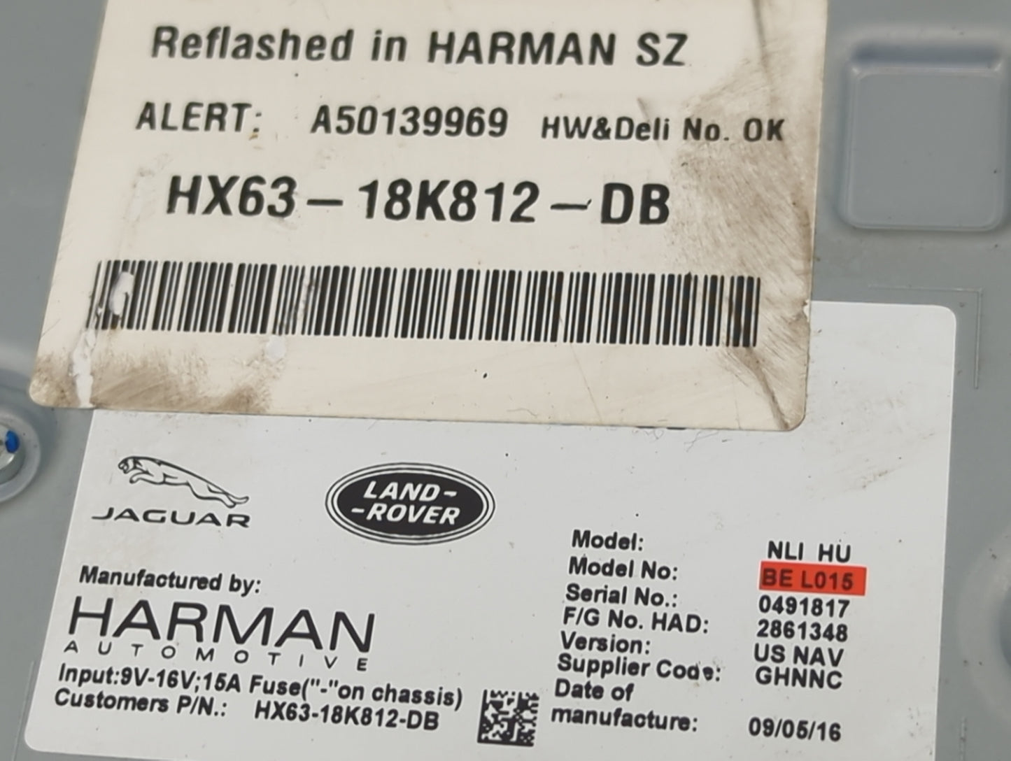 2016-2017 Jaguar Xf Radio AM FM Cd Player Receiver Replacement P/N:HX63-18K812-DB Fits Fits 2016 2017 2018 2019 OEM Used Aut
