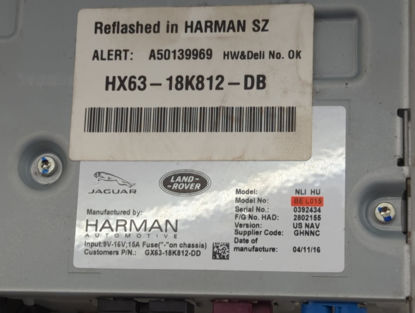 2016-2017 Jaguar Xf Radio AM FM Cd Player Receiver Replacement P/N:HX63-18K812-DB GX63-18K812-DD Fits Fits 2016 2017 2018 20