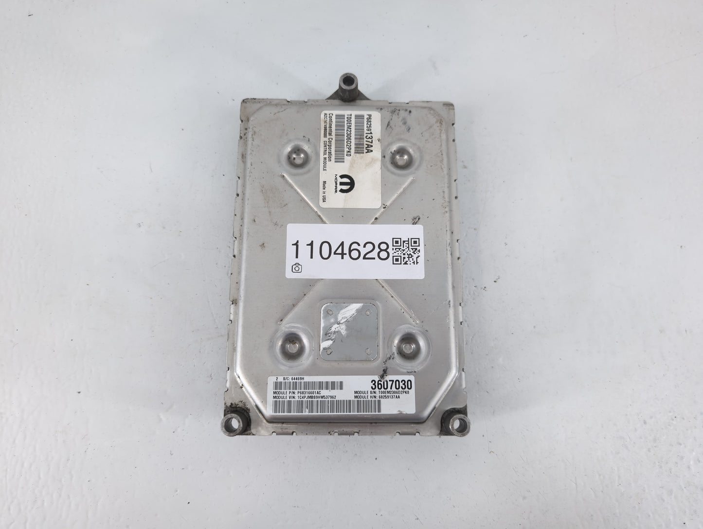 2016-2017 Jeep Cherokee PCM Engine Control Computer ECU ECM PCU OEM P/N:P68259137AA Fits Fits 2016 2017 OEM Used Auto Parts 