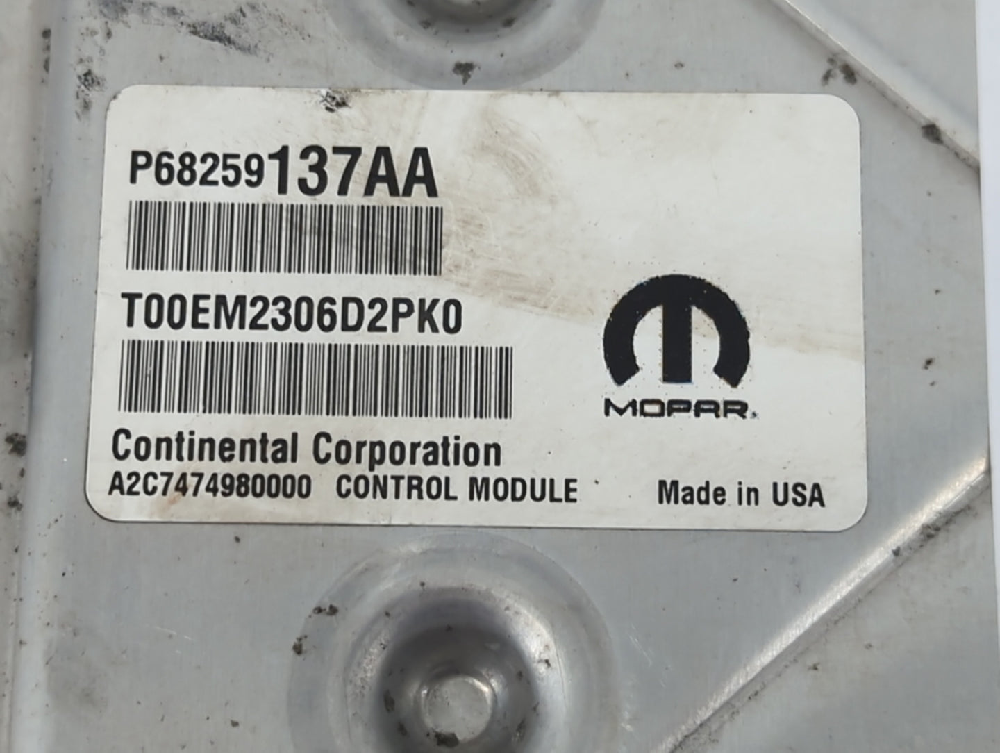 2016-2017 Jeep Cherokee PCM Engine Control Computer ECU ECM PCU OEM P/N:P68259137AA Fits Fits 2016 2017 OEM Used Auto Parts 