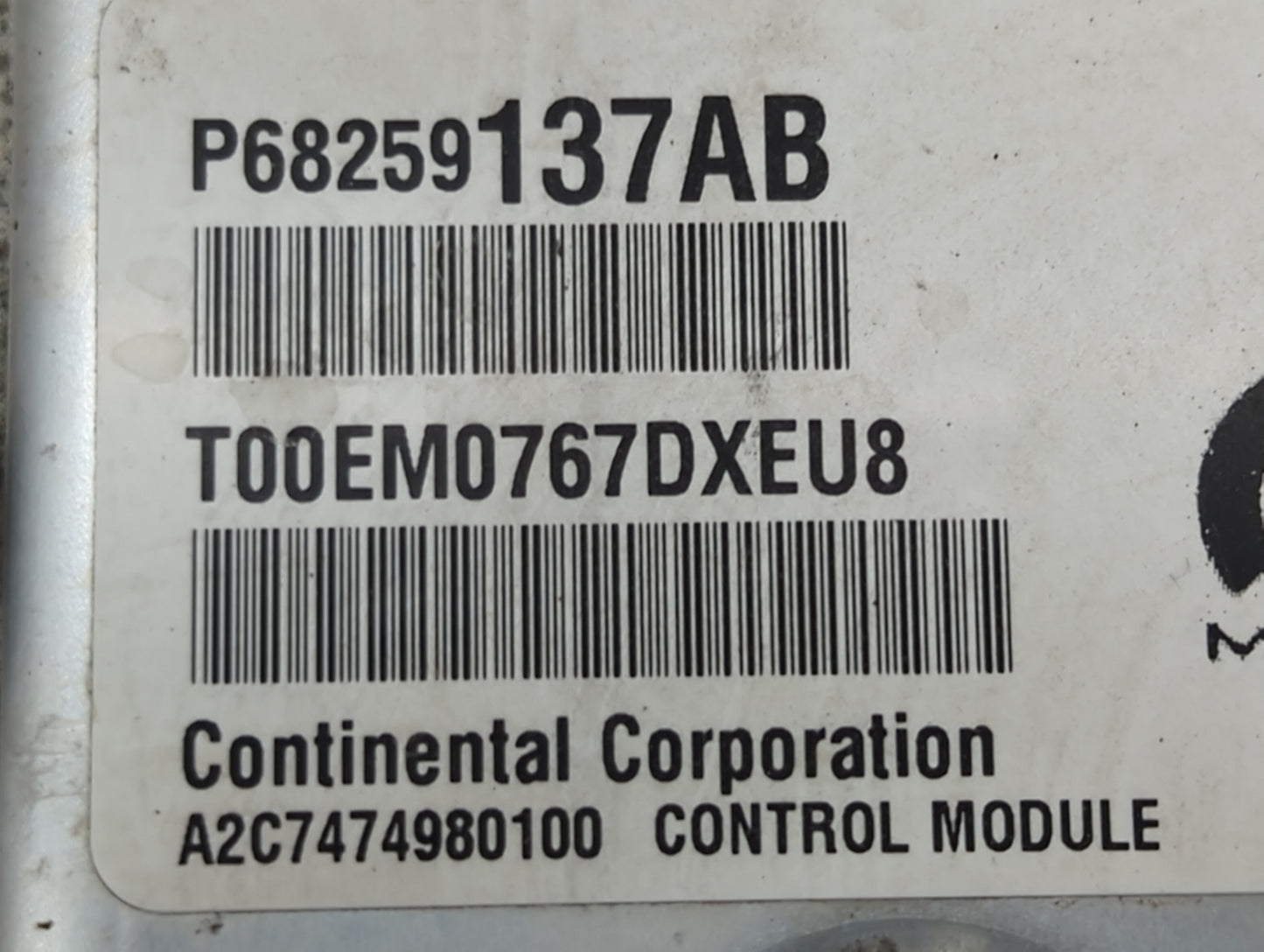 2016-2017 Jeep Cherokee PCM Engine Control Computer ECU ECM PCU OEM P/N:P68259137AB P68316599AE Fits Fits 2016 2017 OEM Used